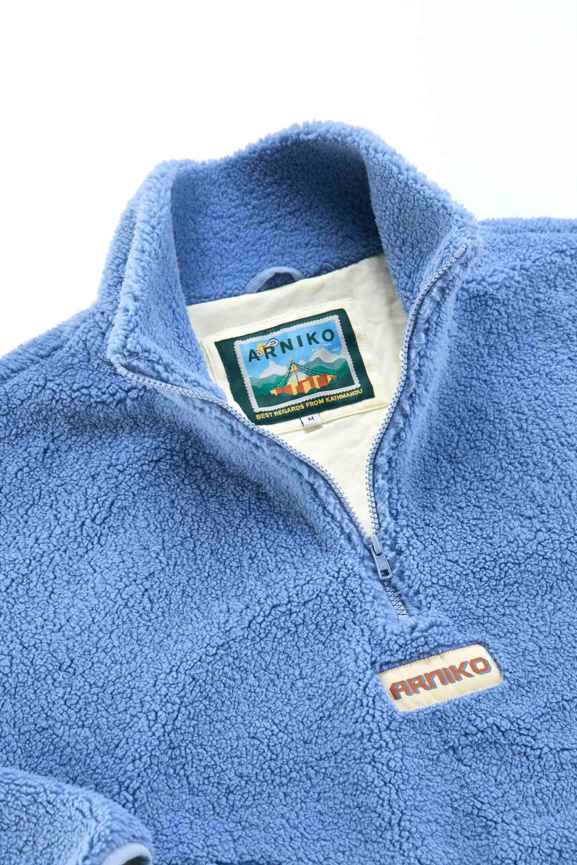Arniko Moha Half Zip Fleecejacke Ice Blue Unisex Recycelt blau